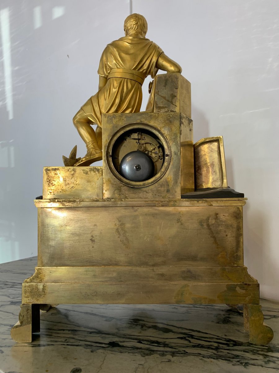 Directory Clock In Gilt Bronze 52 Cm-photo-2