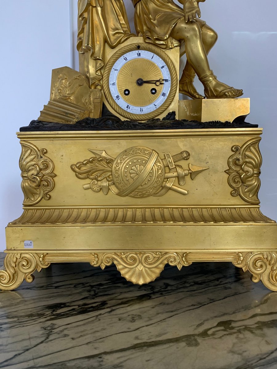 Directory Clock In Gilt Bronze 52 Cm-photo-4