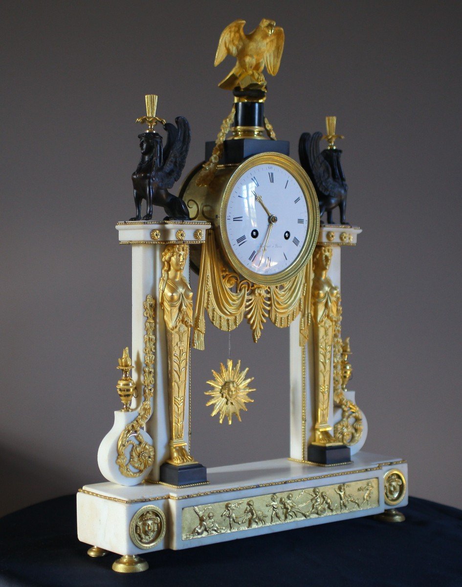 Louis XVI Clock With Sphinxes And Eagle-photo-8