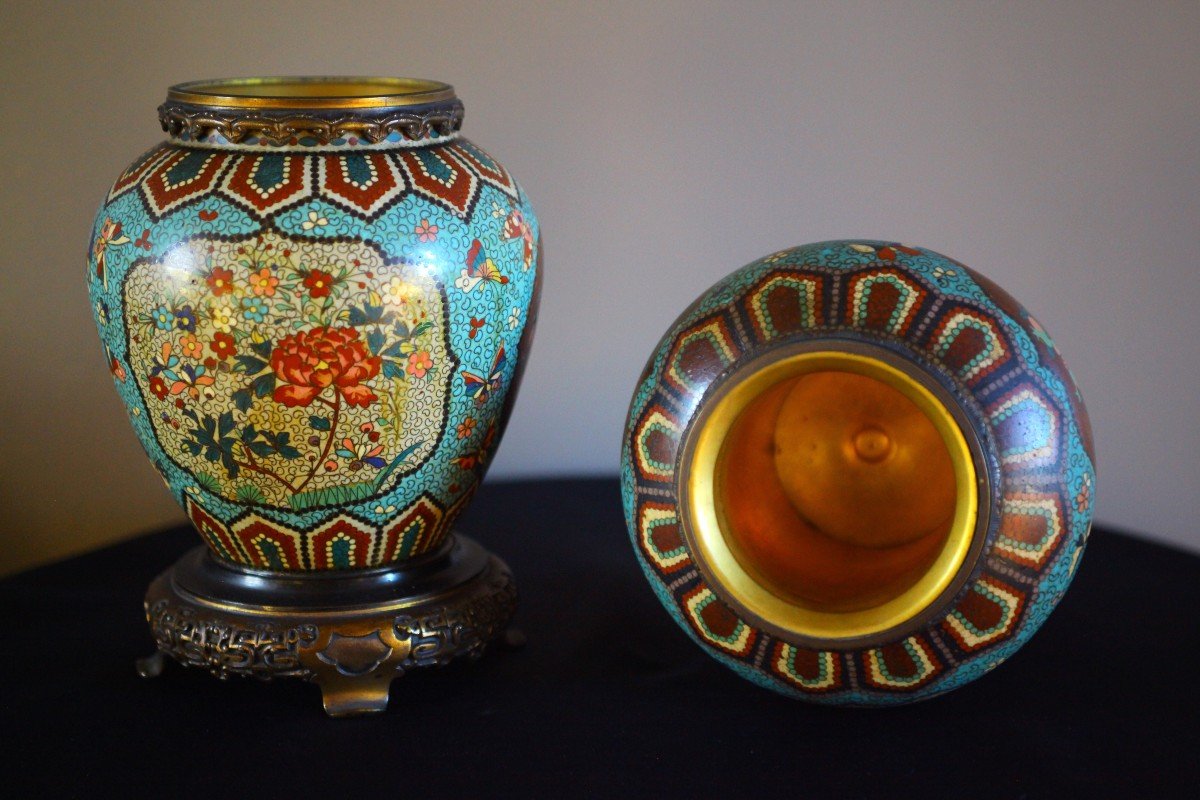 PAIRE DE POTS CLOISONNES-photo-4