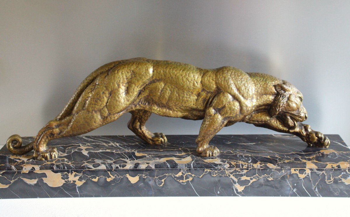 Large Bronze Panther By Chiparus