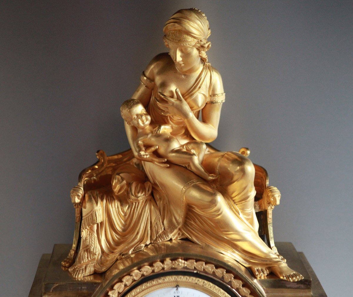 Large Empire Period Clock - The Birth Of Napoleon Ii-photo-2