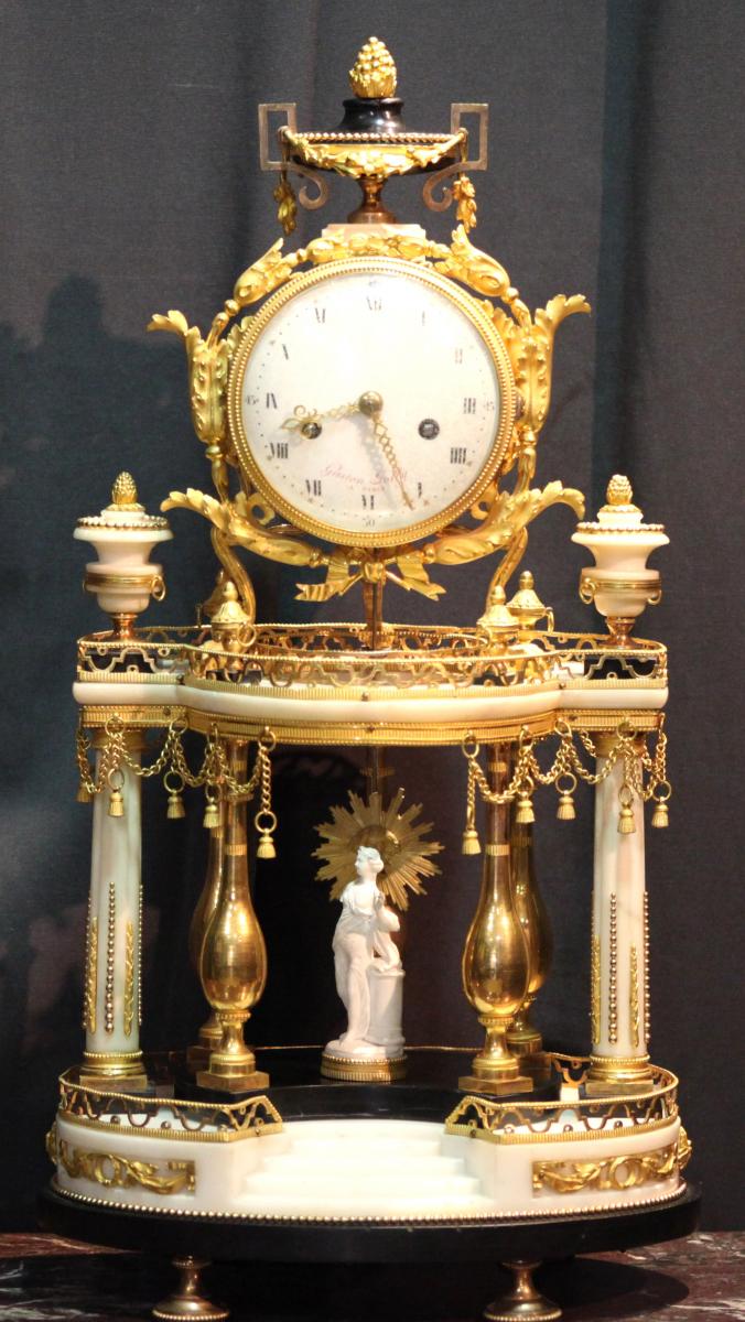 Pendule Au Temple d'Amour - Epoque Louis XVI - Gaston Jolly