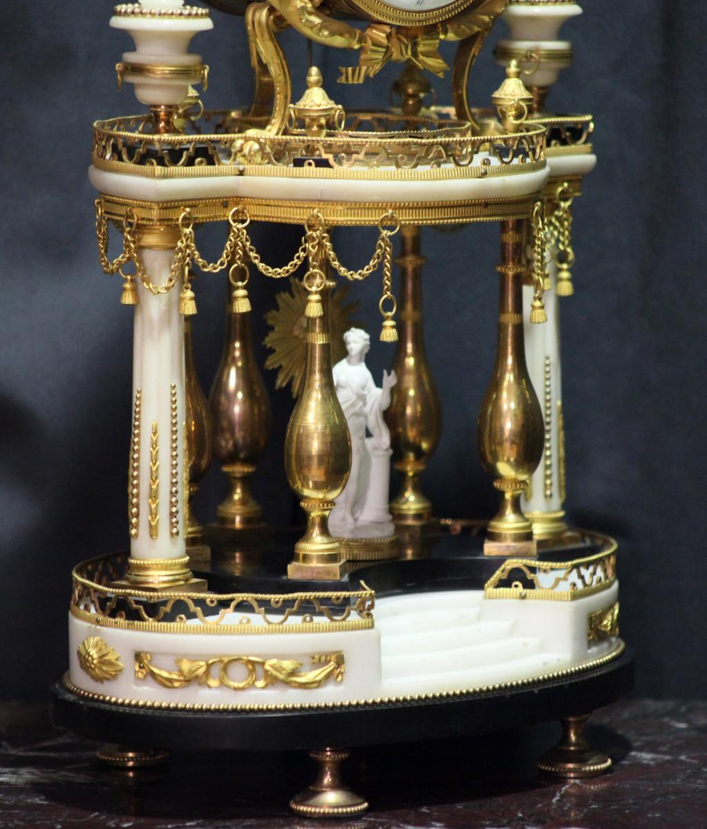 Pendule Au Temple d'Amour - Epoque Louis XVI - Gaston Jolly-photo-3