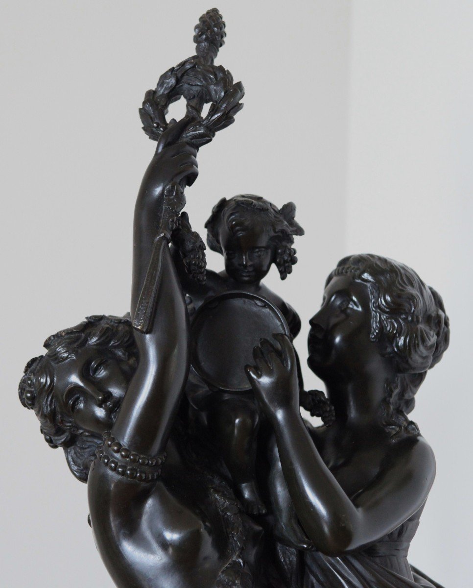 GRAND BRONZE CLODION - EDUCATION DE BACCHUS - H 85 cm-photo-2