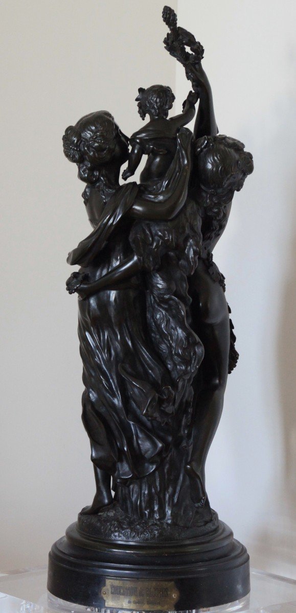 GRAND BRONZE CLODION - EDUCATION DE BACCHUS - H 85 cm-photo-4