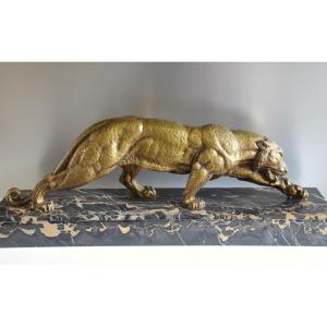 Large Bronze Panther By Chiparus