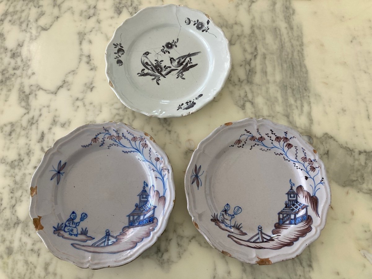 3 18th Century Plates