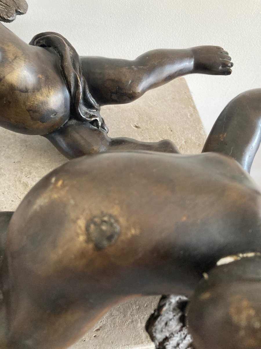 Paire D’anges En Bronze-photo-4