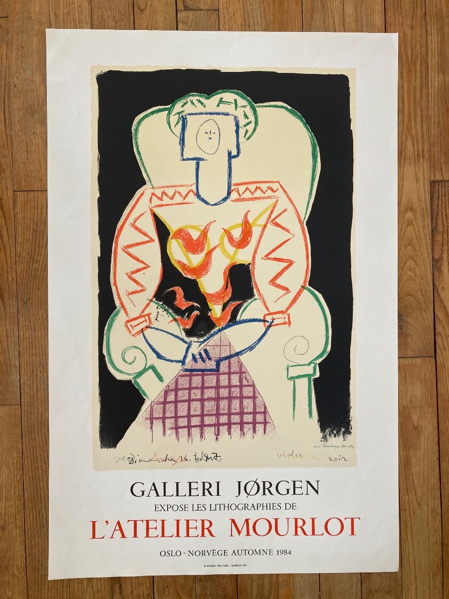 Lithographed Poster Galerie Jorgen 1984. 