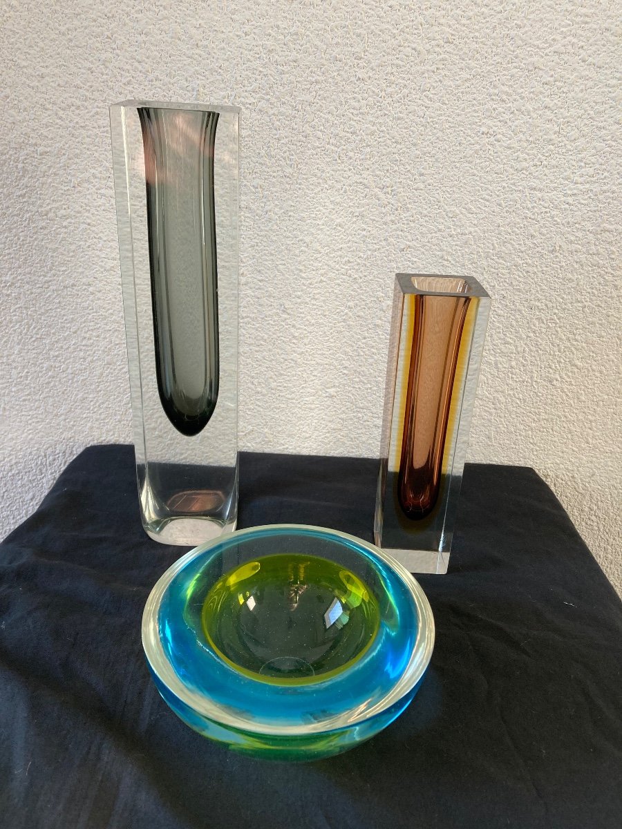 Three Murano Glassware From The 1950s-photo-2