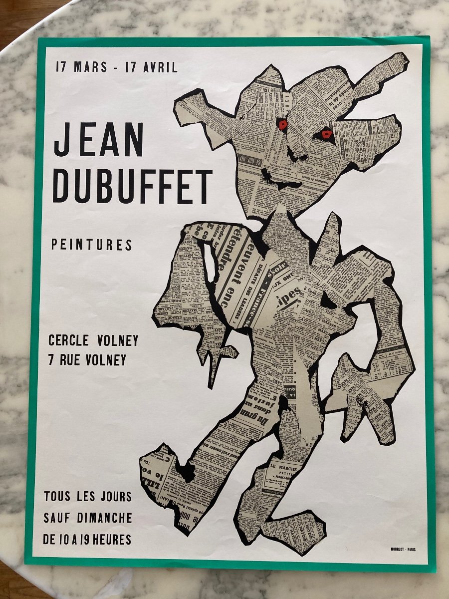 Poster Jean Dubuffet 1954 Cercle Volney By Mourlot