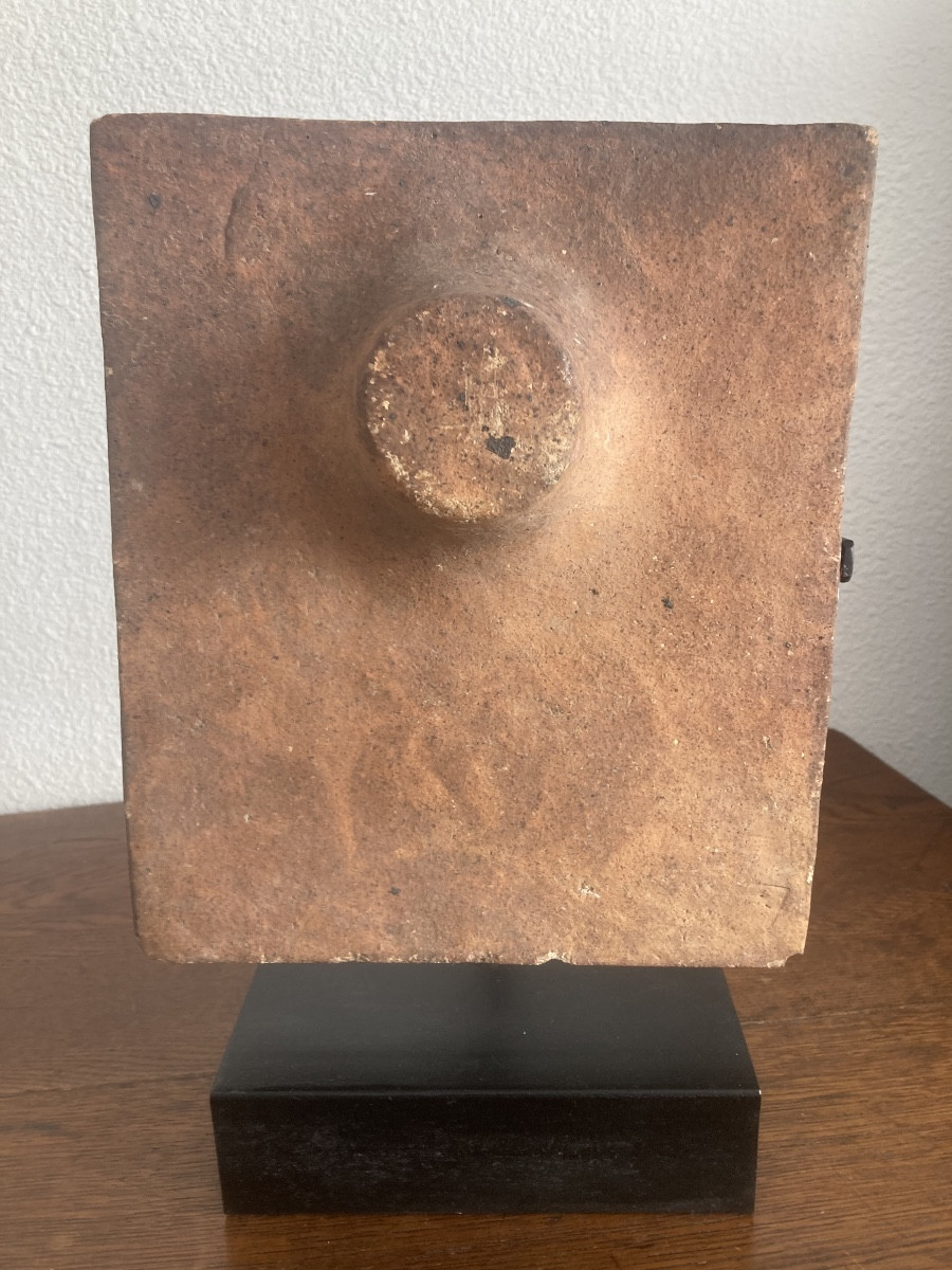 Georges Jouve Refractory Clay Tile With Nipple Decor.