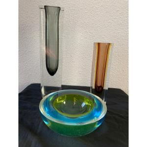 Trois Verreries De Murano Annees 1950