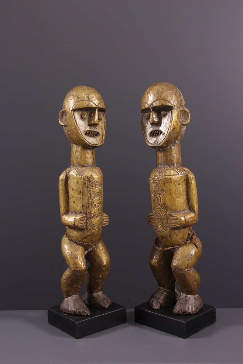 African Tribal Art - Couple Of Mbédé Nah Reliquary Statues-photo-3