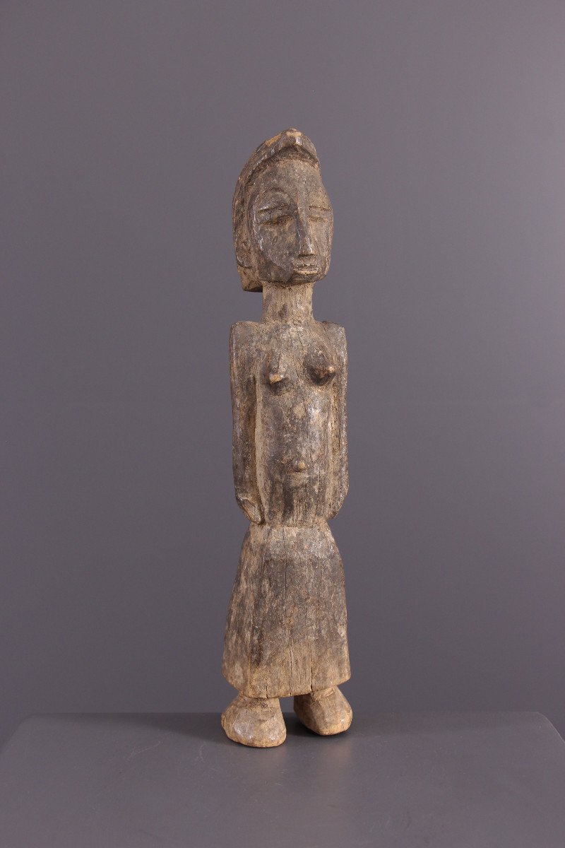 Art Tribal Africain - Statue de "colon" Baoule Baule-photo-1