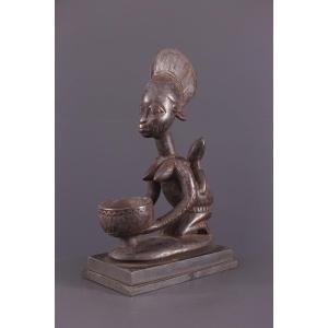 Art Tribal Africain - Porteuse De Coupe Yoruba