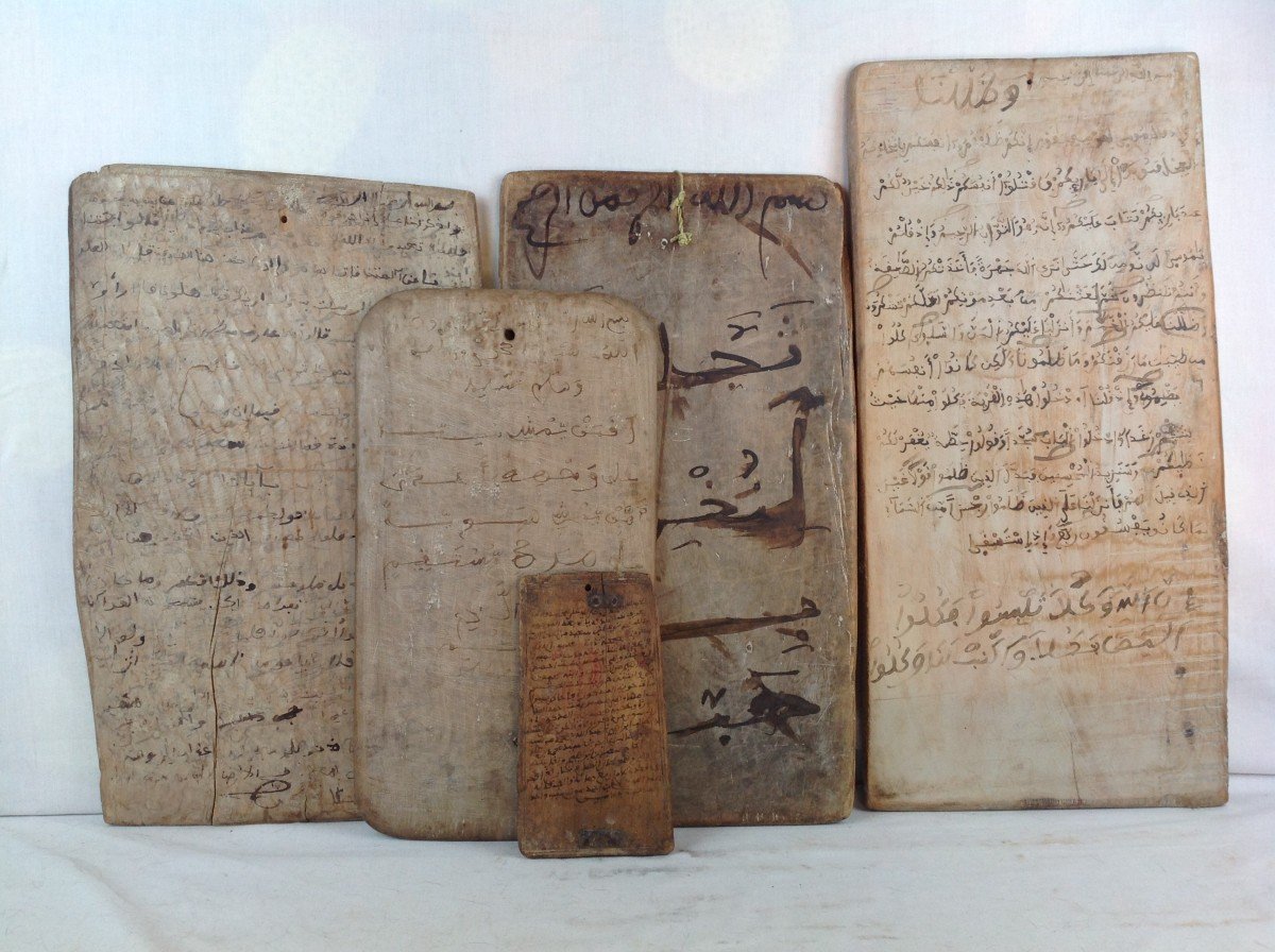 Lot Of Five Ancient Quranic Tablets, Morocco.