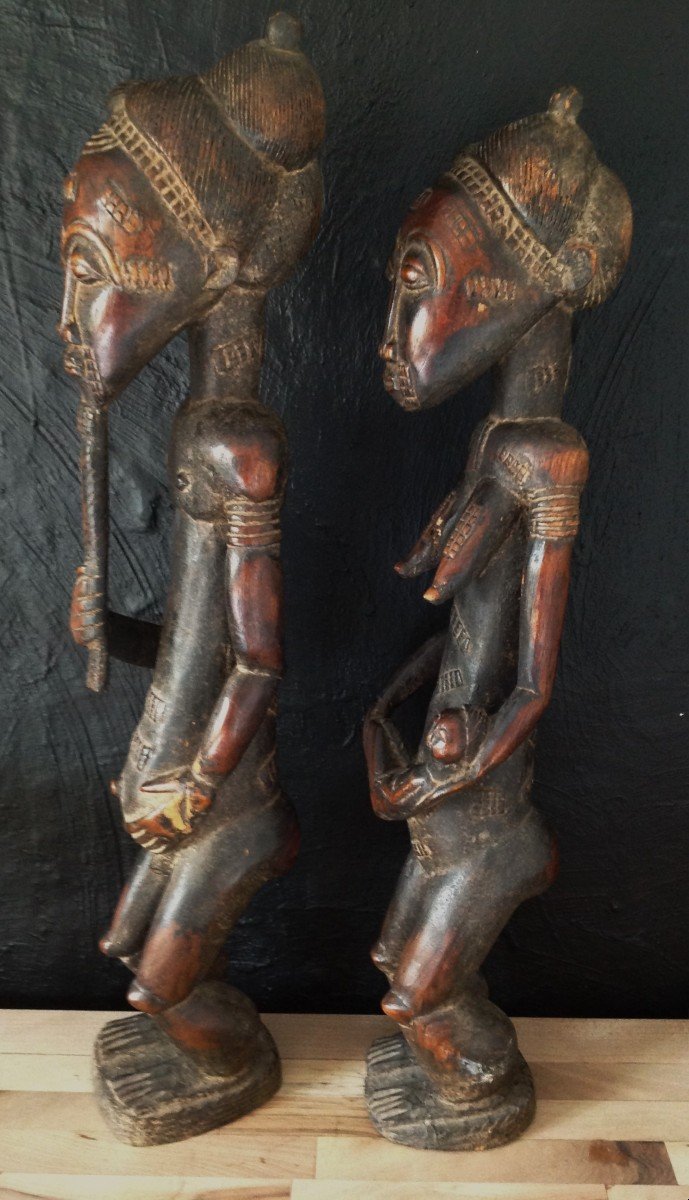 Pair Of Baoulé Statues From Ivory Coast.-photo-3