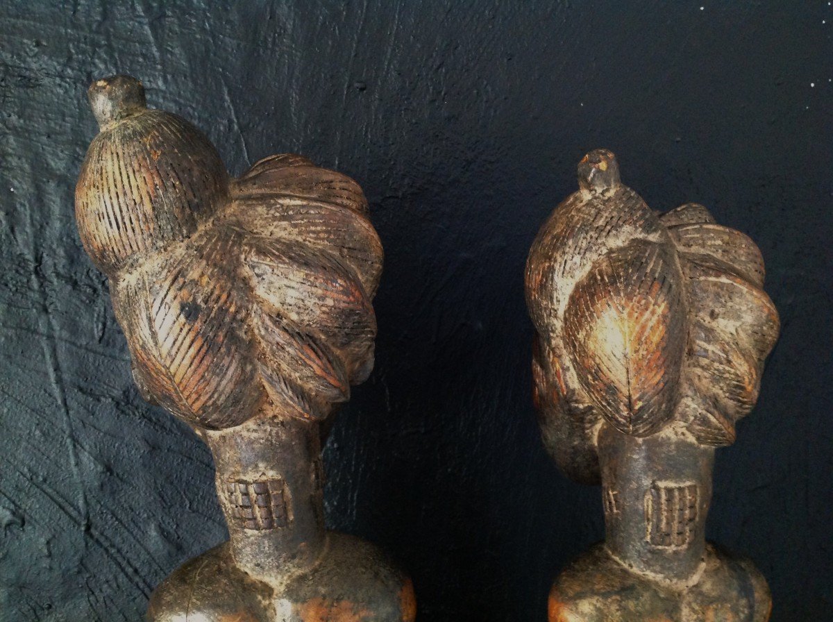 Pair Of Baoulé Statues From Ivory Coast.-photo-1