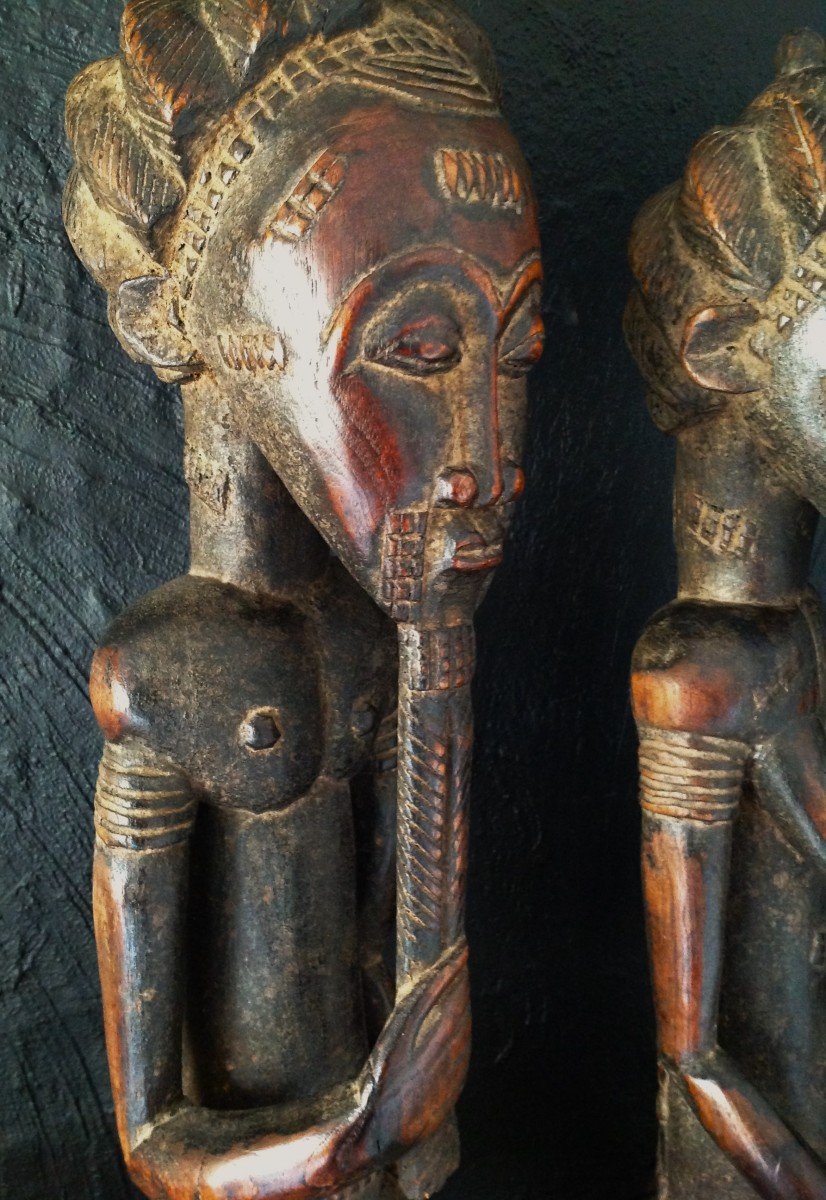 Pair Of Baoulé Statues From Ivory Coast.-photo-3