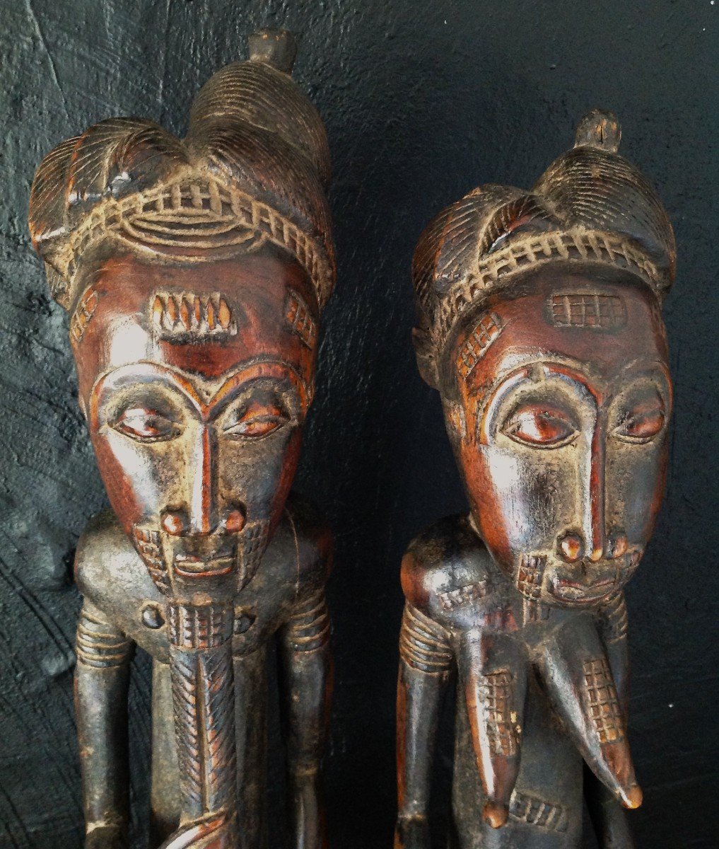 Pair Of Baoulé Statues From Ivory Coast.-photo-5