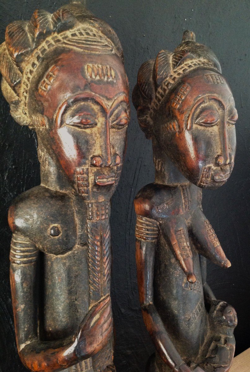 Pair Of Baoulé Statues From Ivory Coast.-photo-6