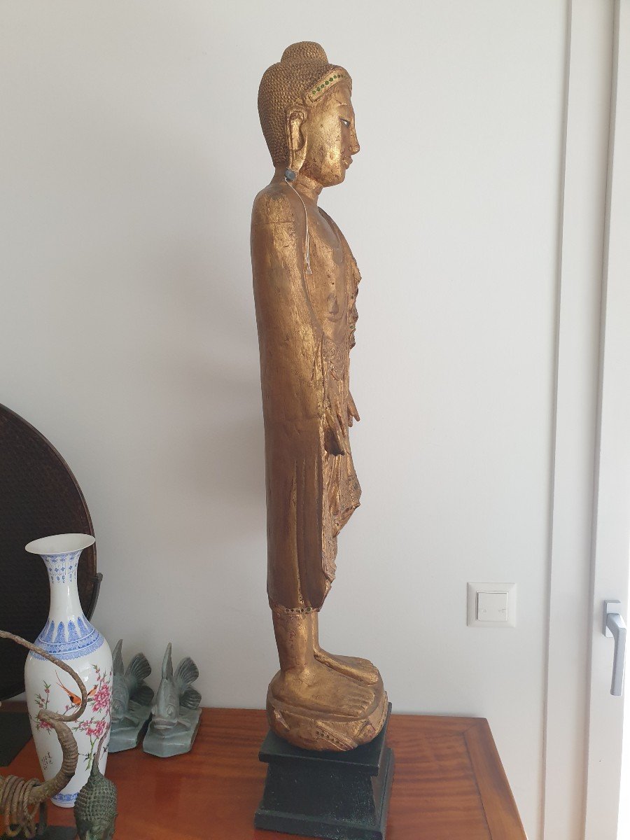 Burma - Large Standing Buddha - 104 Cm-photo-3