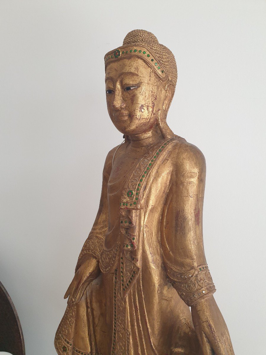 Burma - Large Standing Buddha - 104 Cm-photo-6