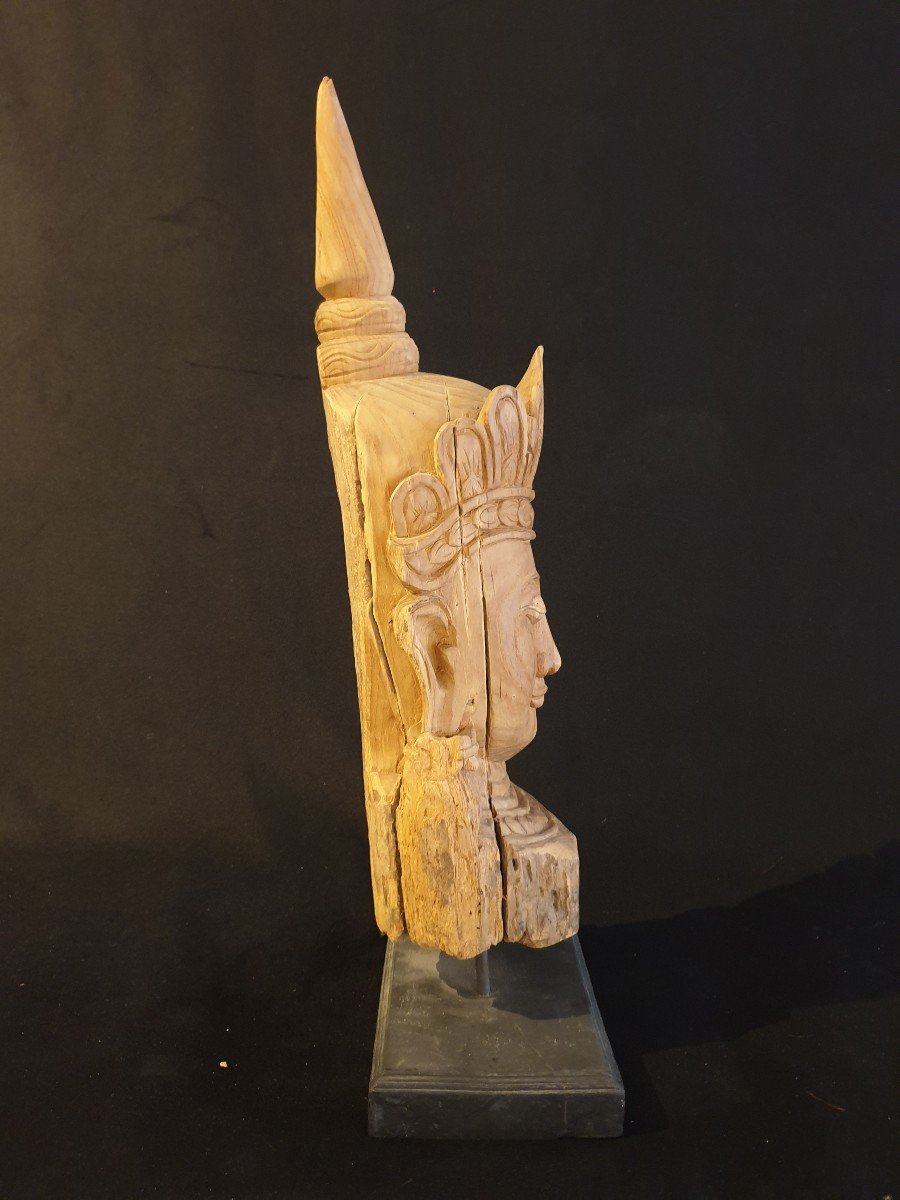Thailand - Wooden Guanyin Head - 20th-photo-3