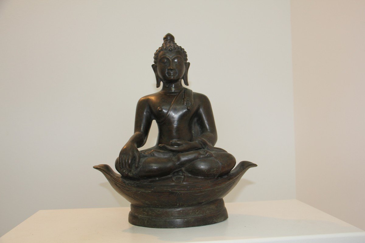 Thailand - Bronze Buddha - 39 Cm - 19th Century-photo-2