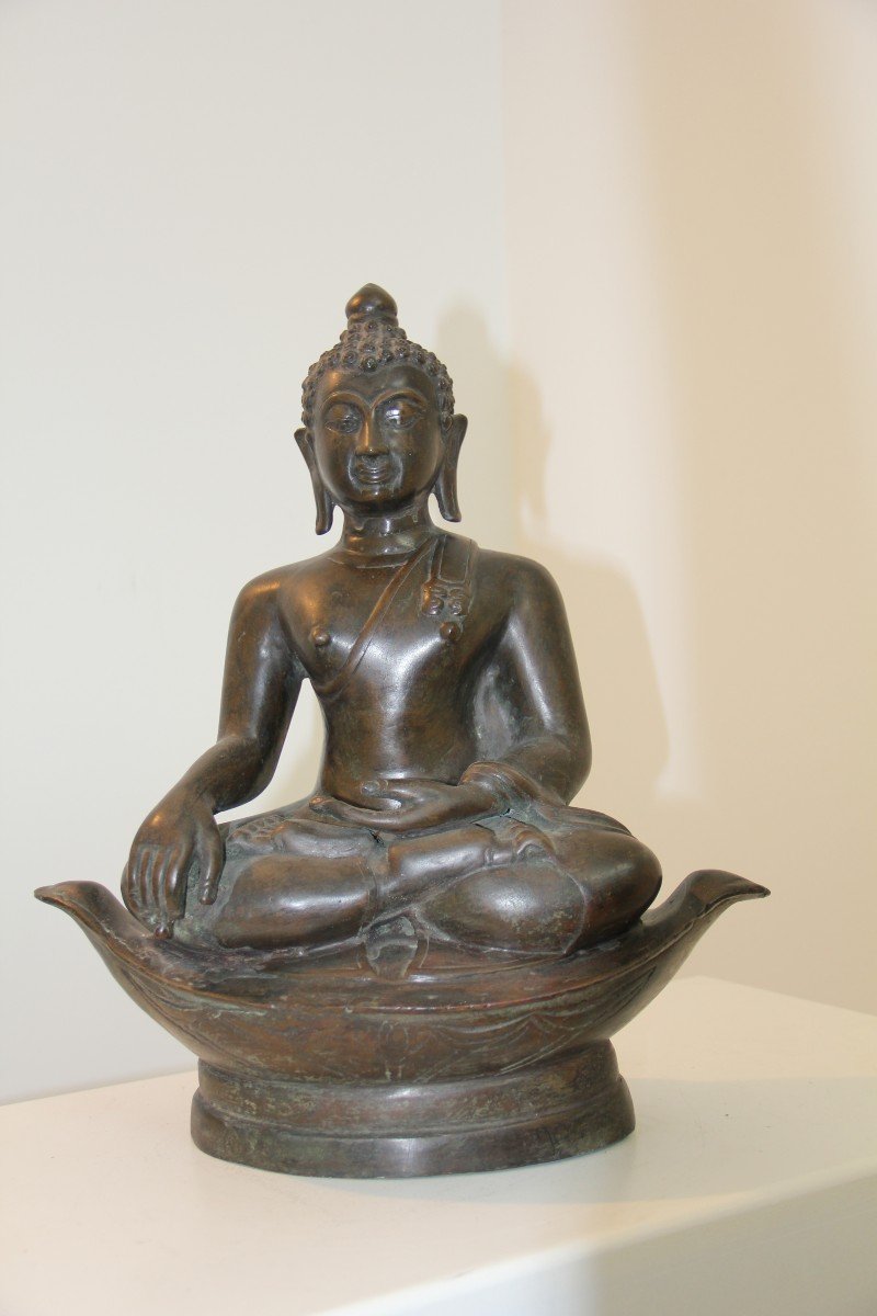 Thailand - Bronze Buddha - 39 Cm - 19th Century-photo-4