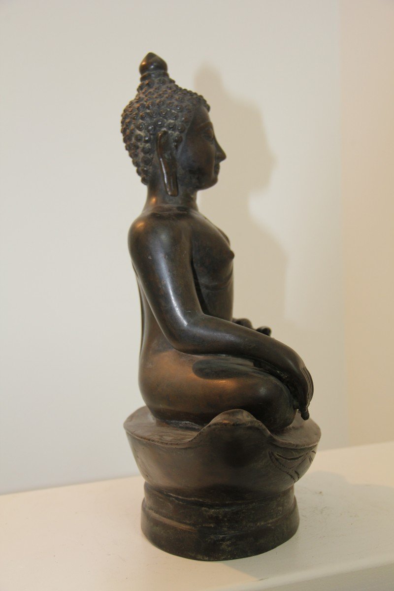 Thailand - Bronze Buddha - 39 Cm - 19th Century-photo-3