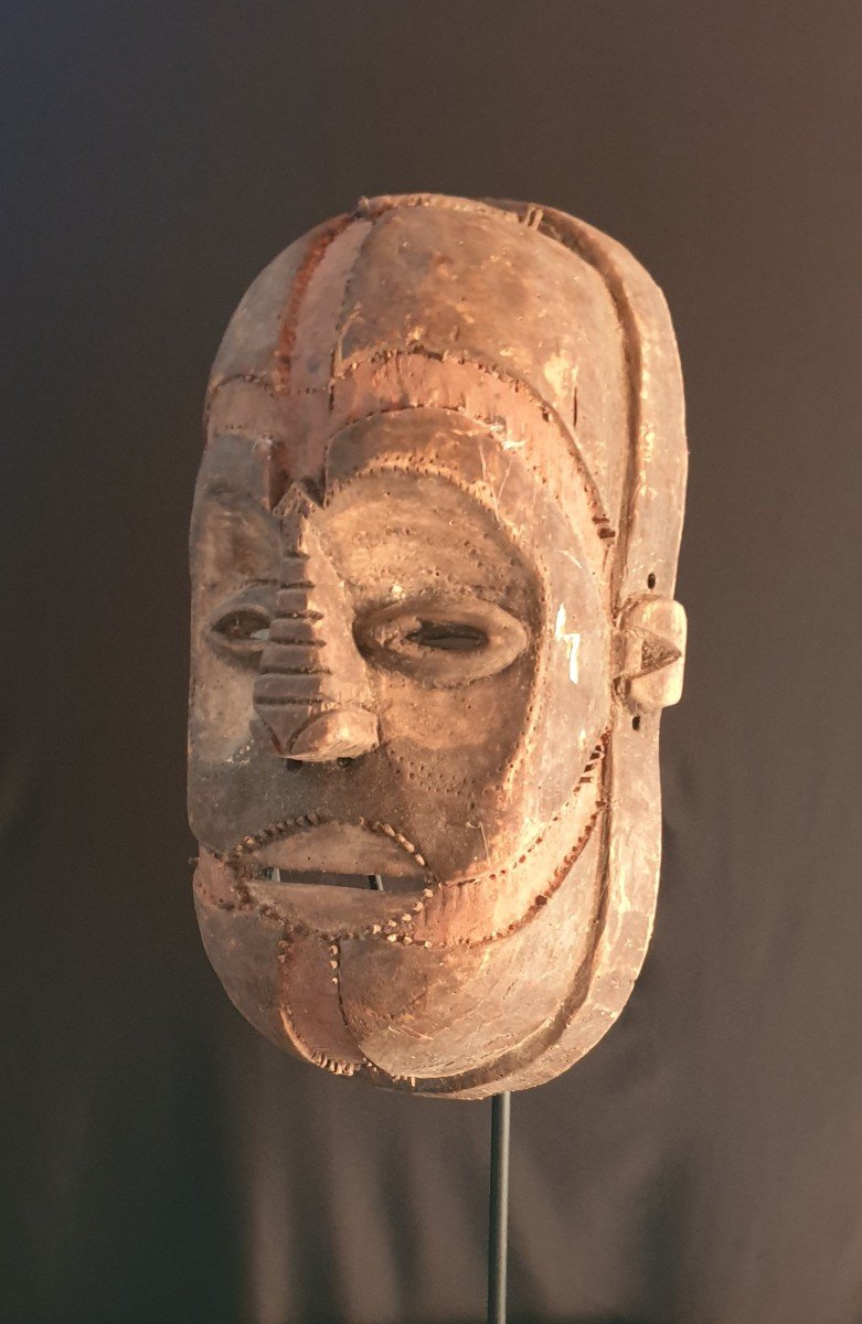 Afrique De l'Ouest - Masque Bichrome - 34 Cm-photo-2