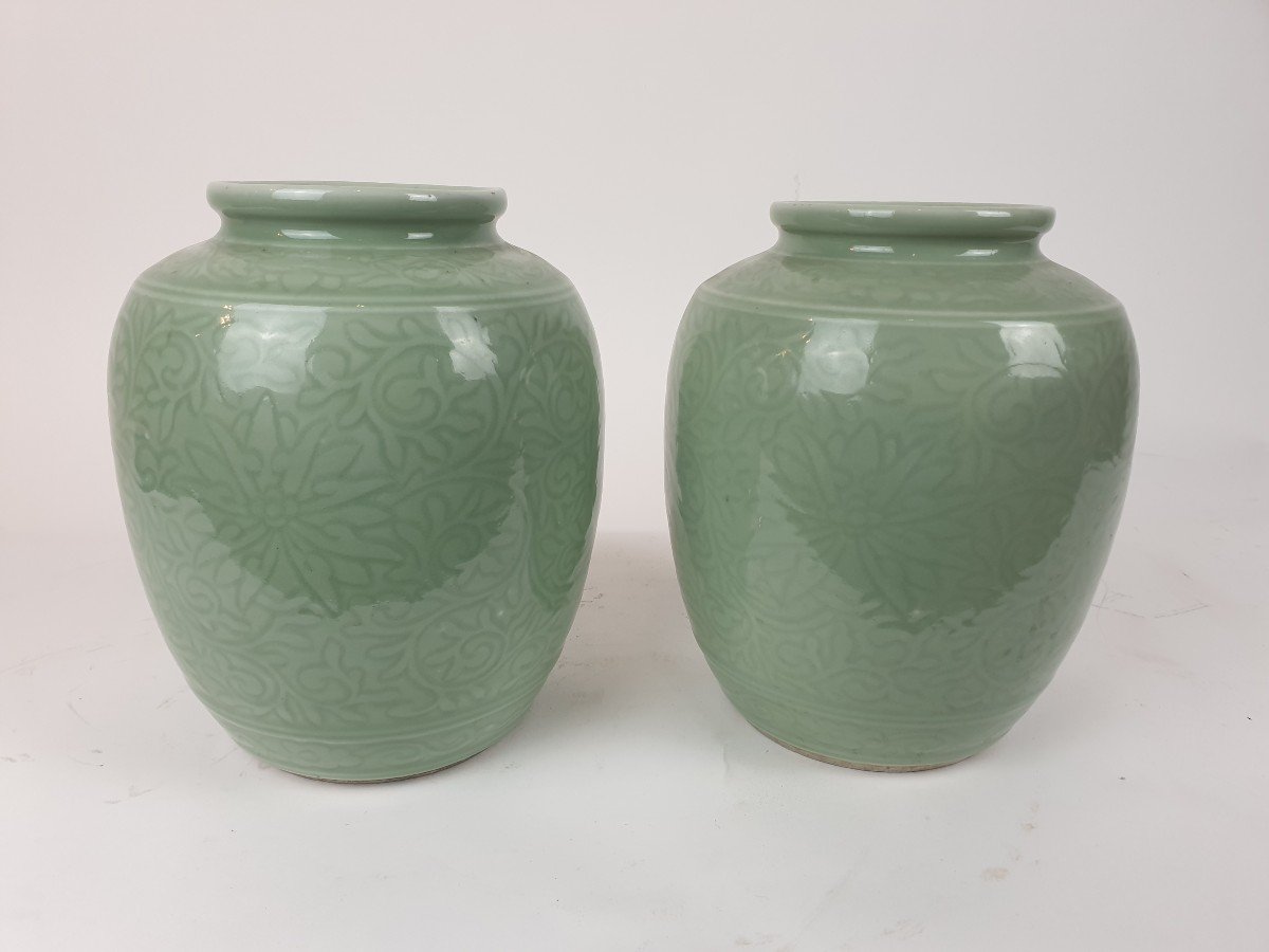 Chine - Paire De Vases  - 19 cm-photo-2