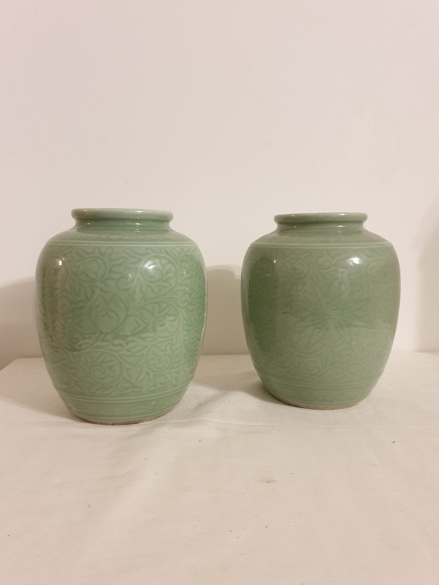 Chine - Paire De Vases  - 19 cm