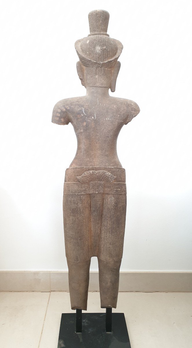 Art Khmer - Sculpture En Grès - 10ème Siècle - 98 Cm-photo-3