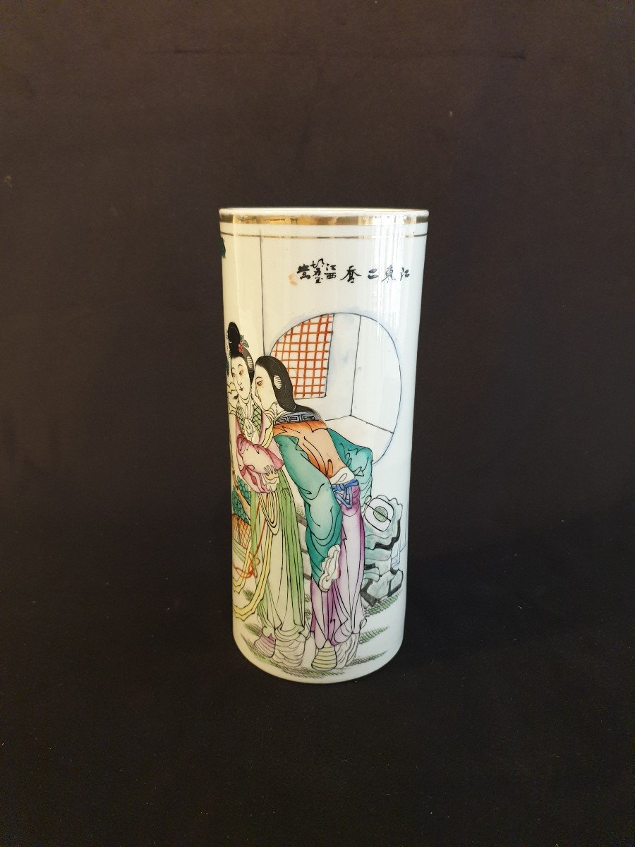 Chine - Vase Rouleau - 27 Cm-photo-2