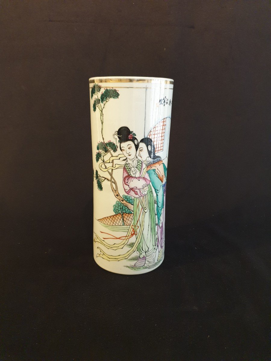 Chine - Vase Rouleau - 27 Cm