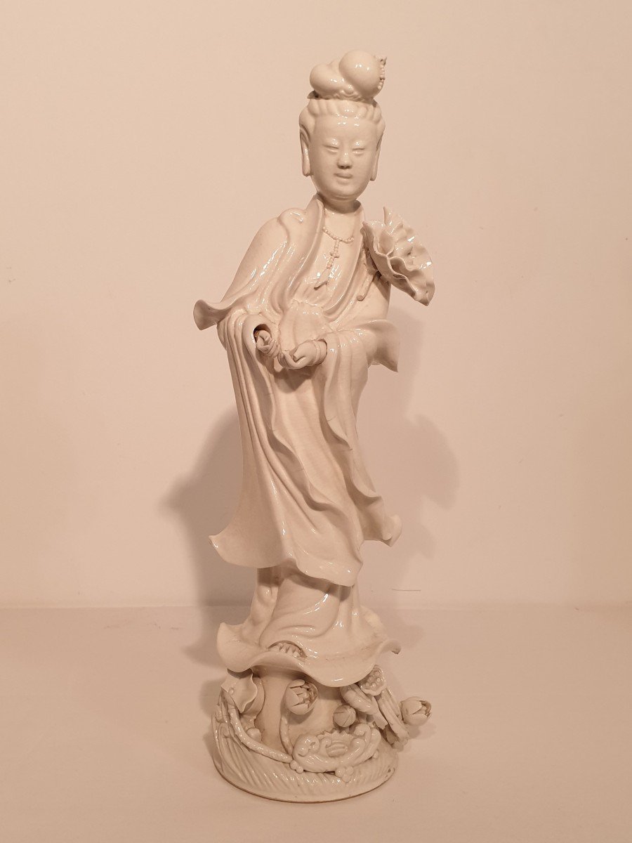 Guanyin En Porcelaine Blanc De Chine