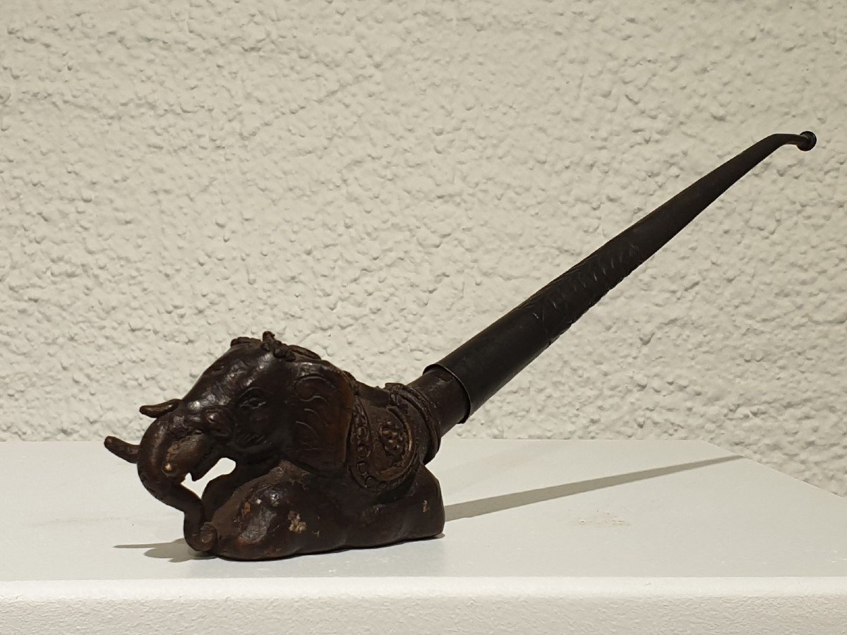 Pipe à Opium En Bronze - éléphant