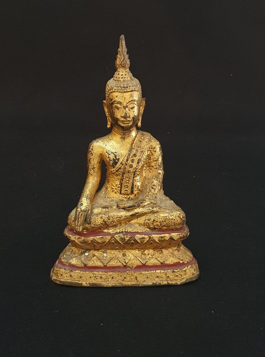 Thai Buddha In Gilt Bronze-photo-2