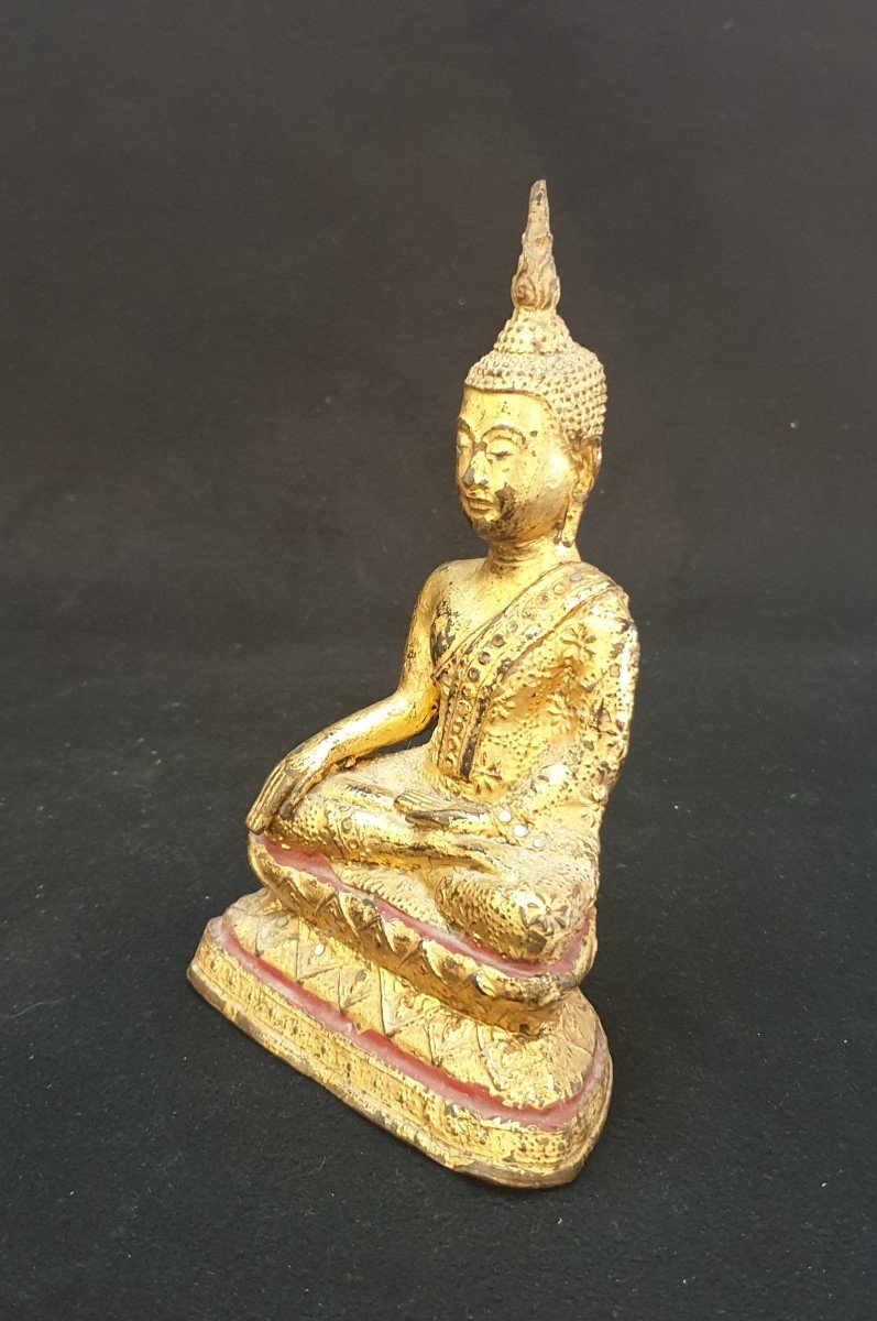 Thai Buddha In Gilt Bronze-photo-2