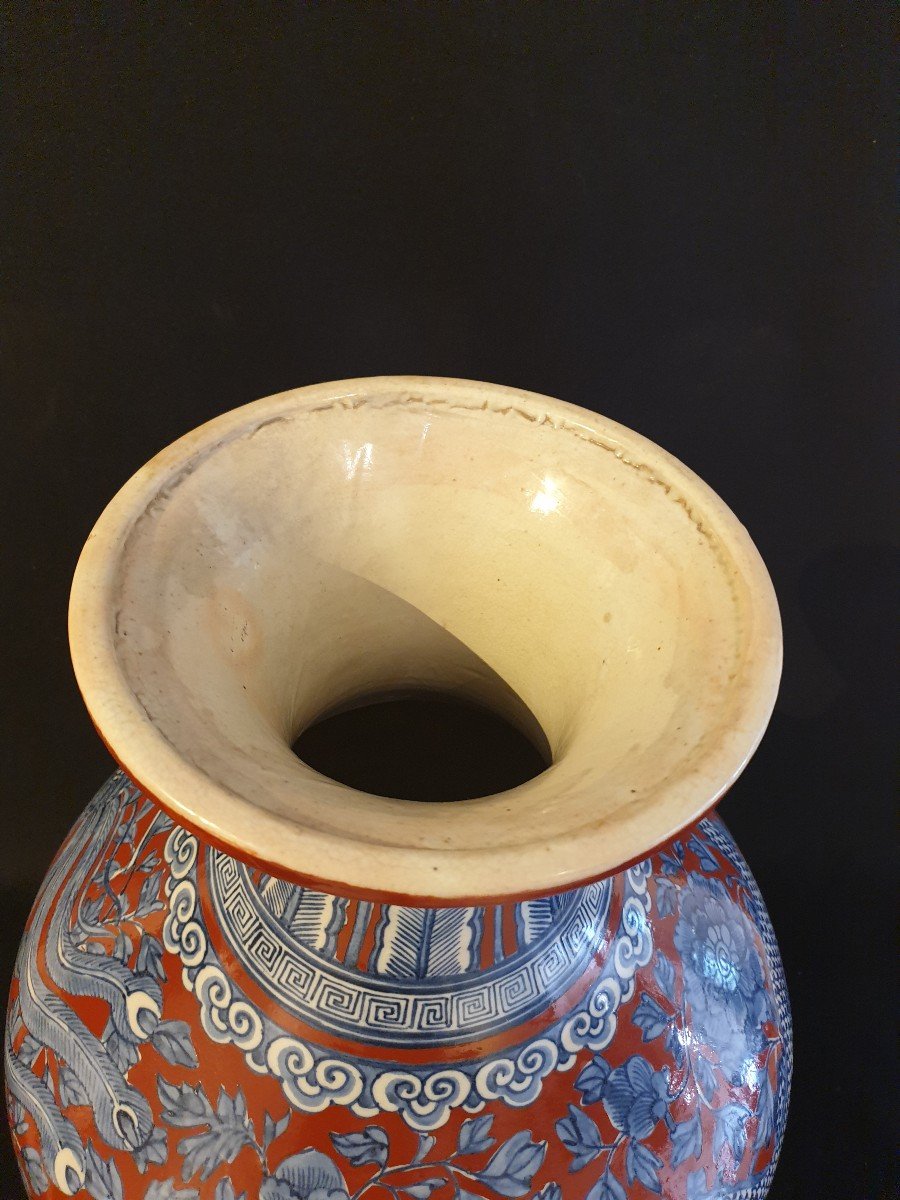 China - Large Qing Dynasty Vase (1644 - 1912) - 49 Cm-photo-2