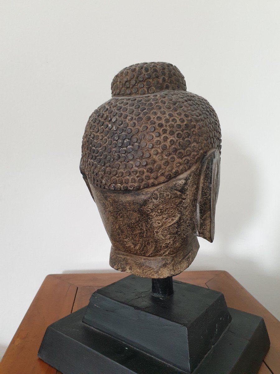 China - Stone Buddha Head - 26 Cm-photo-4