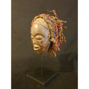 Tchokwé (rdc) - Masque En Bois - 21 Cm