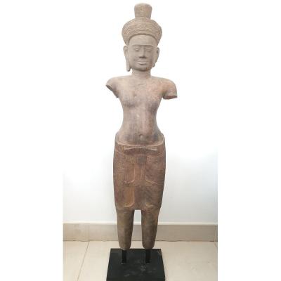 Art Khmer - Sculpture En Grès - 10ème Siècle - 98 Cm