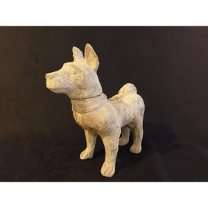 China - Han Dynasty - Terracotta Dog 35 X 38 Cm - Certificate