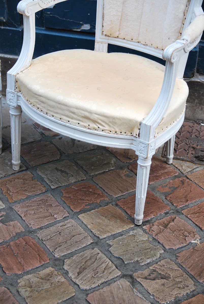 Paire De Fauteuils D époque Louis XVI-photo-1