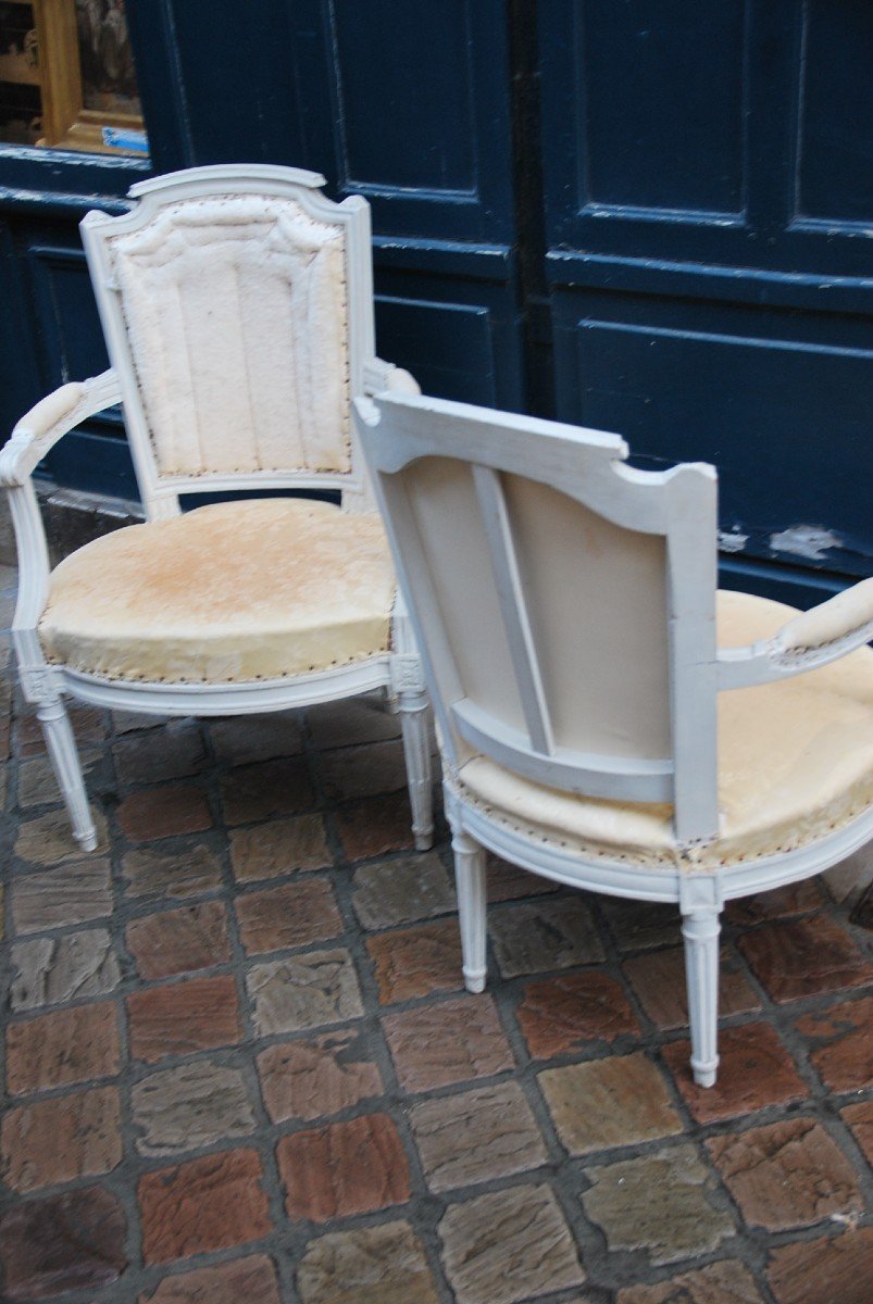 Paire De Fauteuils D époque Louis XVI-photo-4